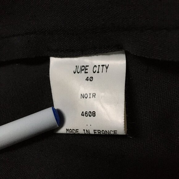 Black stretch leather mini skirt, s40 - Picture 7 of 9